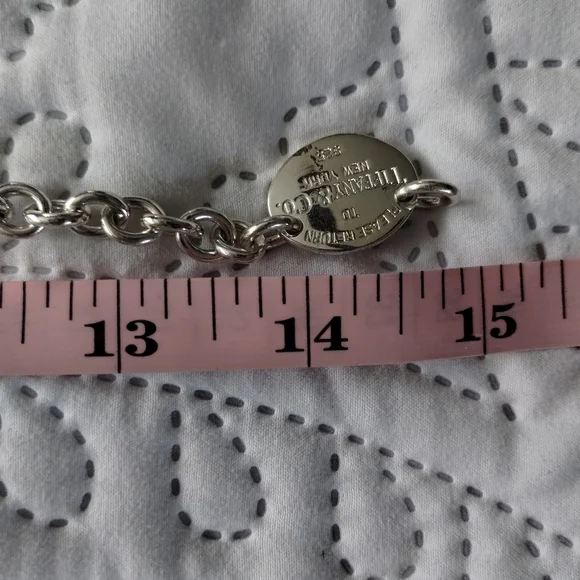 Tiffany and Co Sterling Silver Return to Tiffany Oval Tag Choker Necklace - Picture 5 of 11